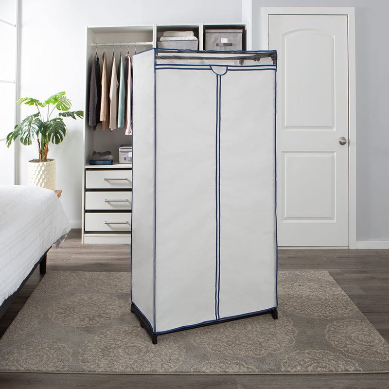 Simplify 36" Wide Portable Closet | Great for Clothes | Accessories | Heavy Duty | Hanging Rod | Easy to Assemble | Dimensions : 36â€ x 63â€ x 19â€ | White - Image 5